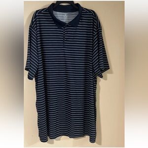 Essentials Navy and White Striped Polo Shirt..# 495